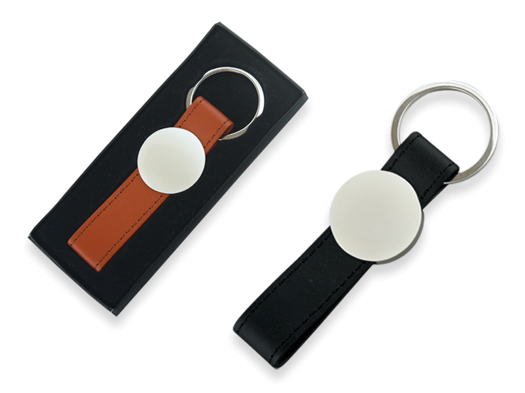 Çift Taraflı Suni Deri-Metal Anahtarlık